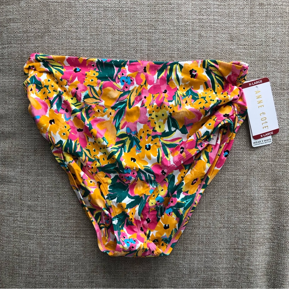 NWT Anne Cole Yellow and Pink Tropical Bikini